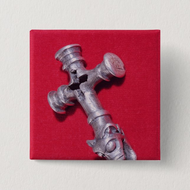 Viking-Amulett in Form eines Kreuzes Button (Vorderseite)