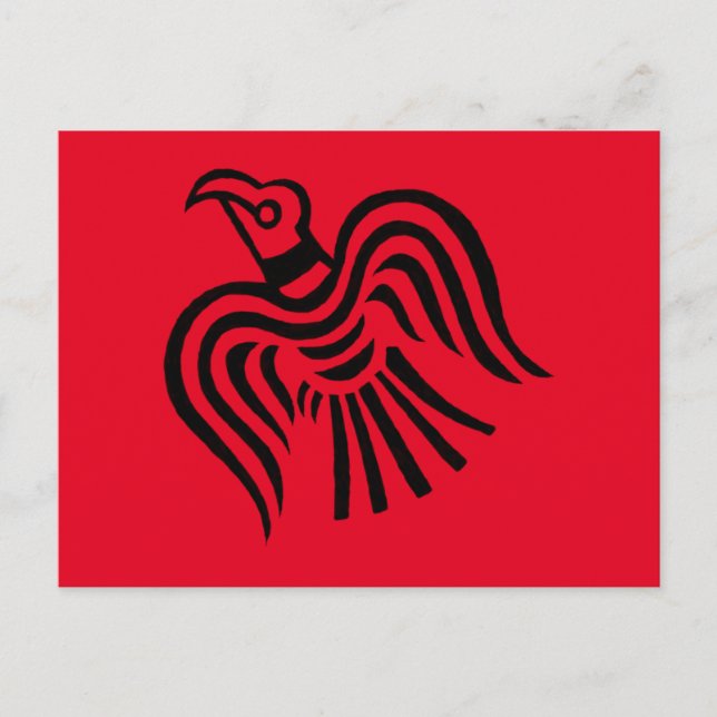 Viking Banner Raven Symbol Postkarte (Vorderseite)