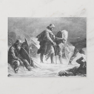 Viking Battle von Knud Bergslien Postkarte