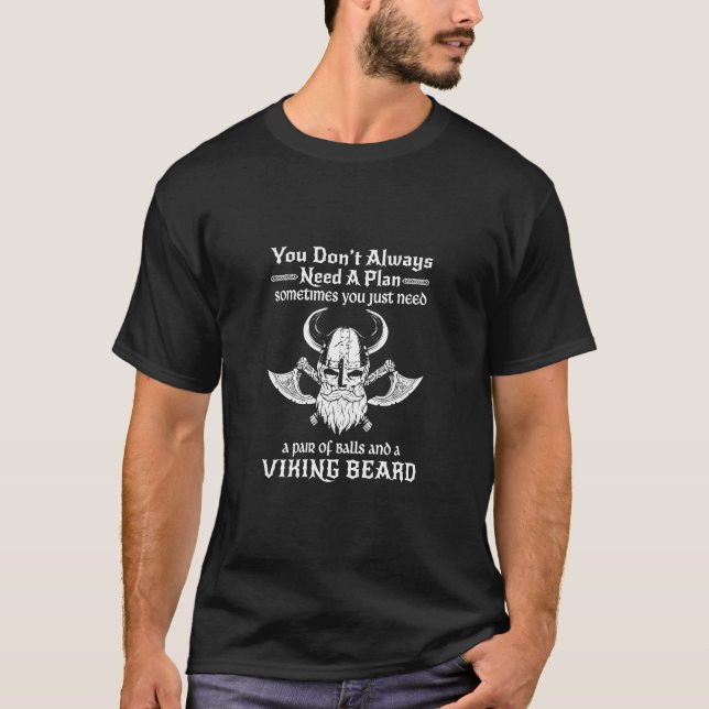 Viking Beard Tattoo Typ für Großvater Vater T-Shirt (Vorderseite)