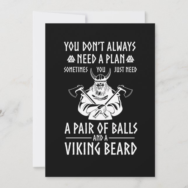 Viking Bearded Warrior Valhalla Ax Norse Mytholog Einladung (Vorderseite)