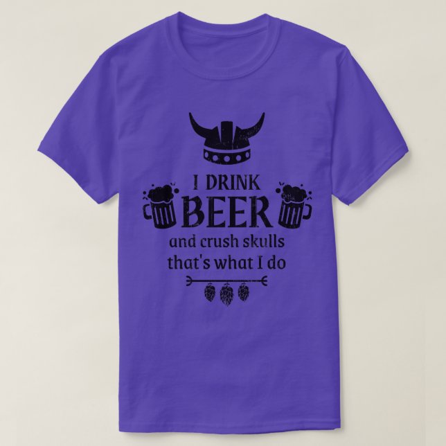 Viking Beer Drinker Funny Sprichwort T-Shirt (Design vorne)