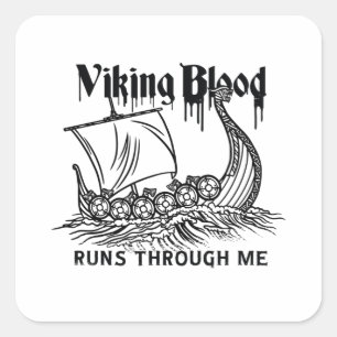 Viking Blood Quadratischer Aufkleber