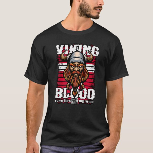 Viking Blut fließt durch meine Venen Dänemark Wiki T-Shirt (Vorderseite)