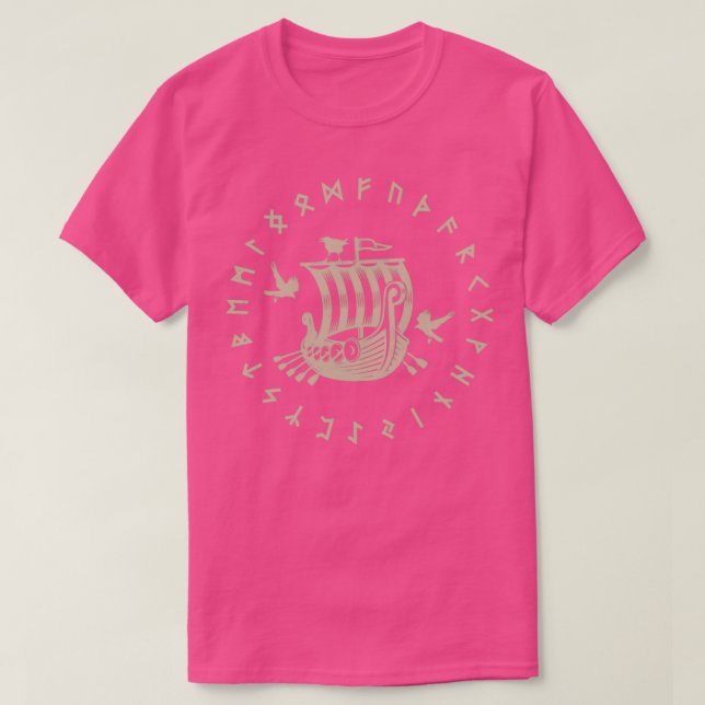 Viking Boat Viking Ship Viking Rune T-Shirt (Design vorne)