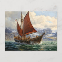 Viking Boot segeln auf dem nördlichen Meer. isländ