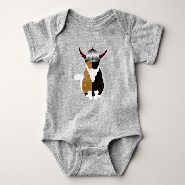 Viking Cat Baby Bodysuit Baby Strampler (Vorderseite)