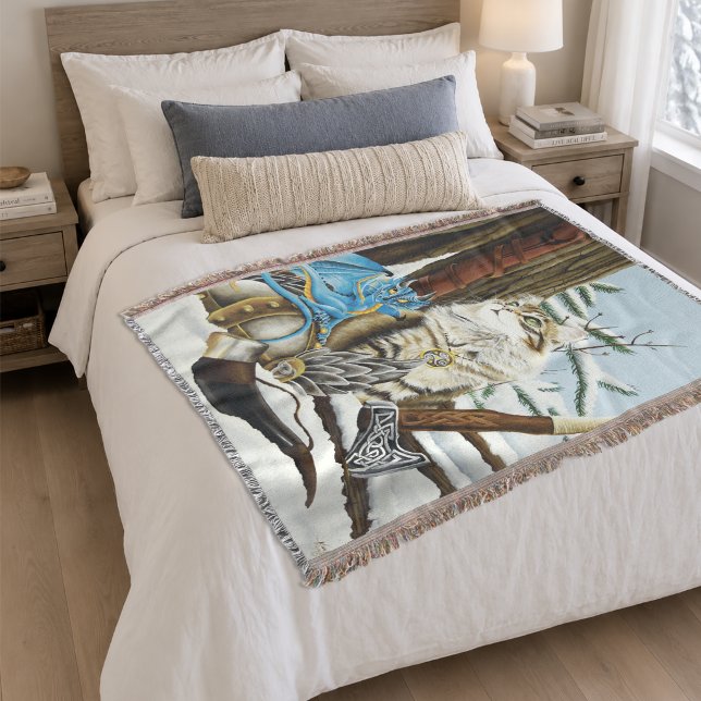 Viking Cat Blue Dragon Decke (Von Creator hochgeladen)