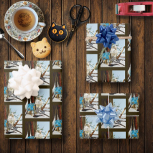 Viking Cat Blue Dragon Geschenkpapier Set