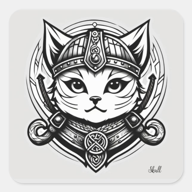 Viking Cat Stickers (Vorderseite)