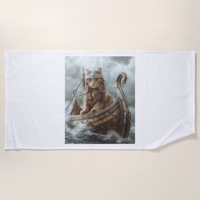 Viking Cat Strandtuch (Vorderseite)