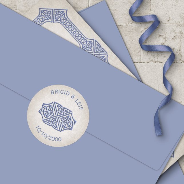 Viking Celtic Gamer Wedding Runder Aufkleber (Von Creator hochgeladen)