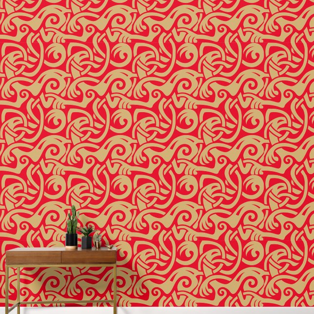 Viking Celtic Intertwinning Animal Muster Tapete (Korridor)