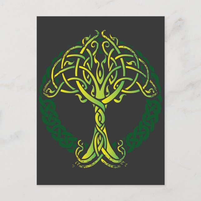Viking Celtic Knüpfarbeit Tree of Life Postkarte (Vorderseite)