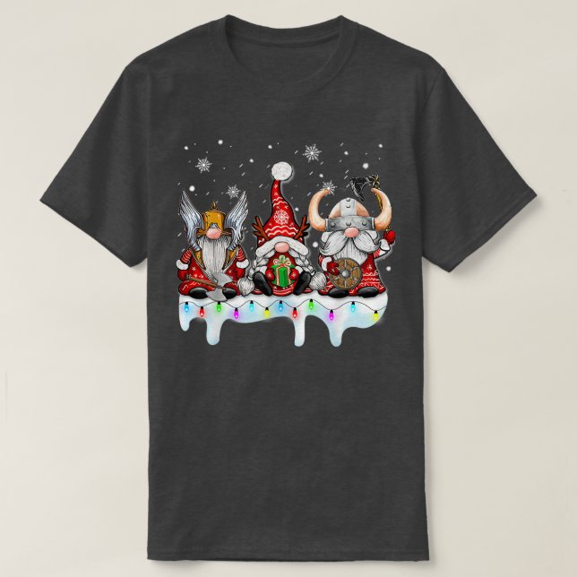 Viking Christmas Gnome Norse Mythology Pajamas T-Shirt (Design vorne)