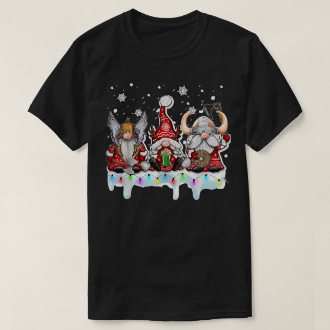 Viking Christmas Gnome Norse Mythology Pajamas T-Shirt (Design vorne)
