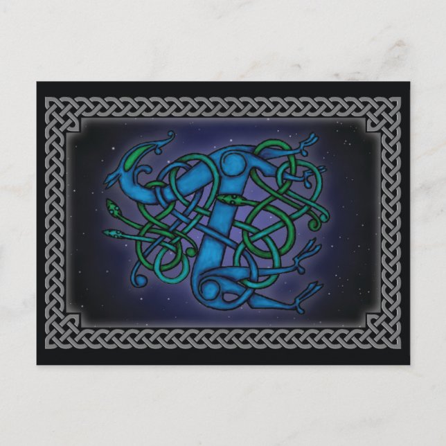 Viking Design Postkarte - Urnes beast (Vorderseite)