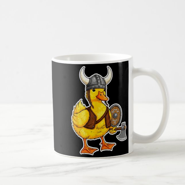 Viking Duck Funny Warrior Design  Kaffeetasse (Rechts)