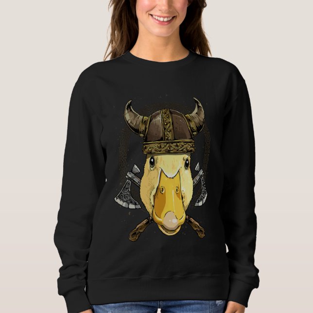 Viking Duck Renaissance Medieval Norse Pagan Valha Sweatshirt (Vorderseite)