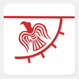 Viking Eagle Banner Quadratischer Aufkleber