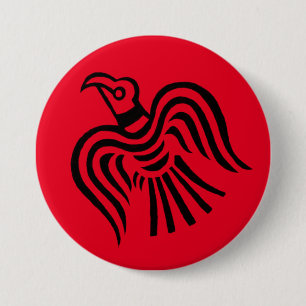Viking-Fahnen-Raben-Symbol Button