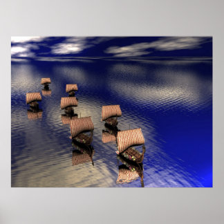 Viking Fleet Poster