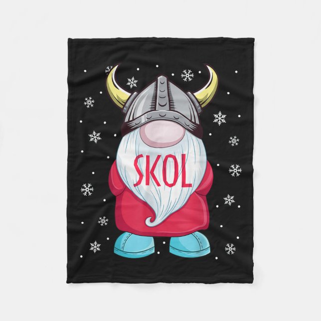 Viking Gnome Skol Christmas Norse Pajama Viking Me Fleecedecke (Vorderseite)