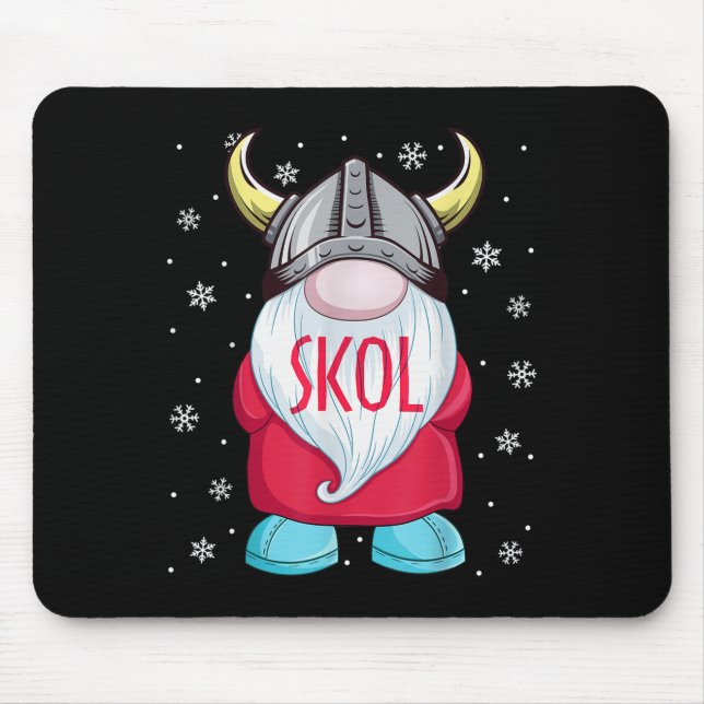Viking Gnome Skol Christmas Norse Pajama Viking Me Mousepad (Vorne)