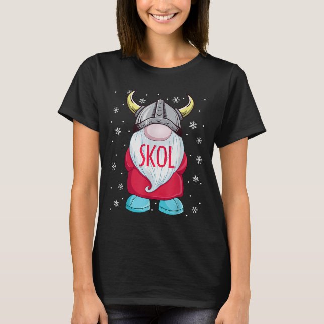 Viking Gnome Skol Christmas Norse Pajama Viking Me T-Shirt (Vorderseite)