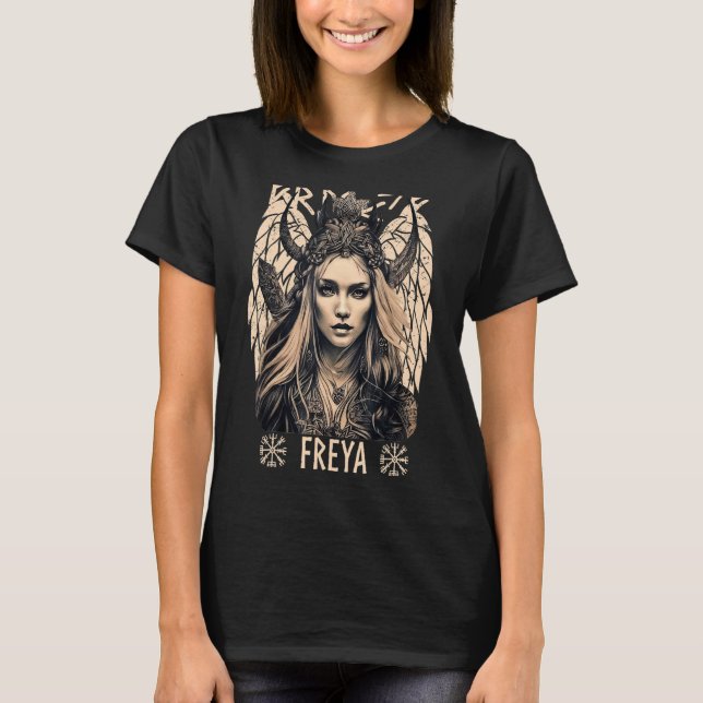 Viking Goddess Freya Shieldmaiden Celtic Mythology T-Shirt (Vorderseite)