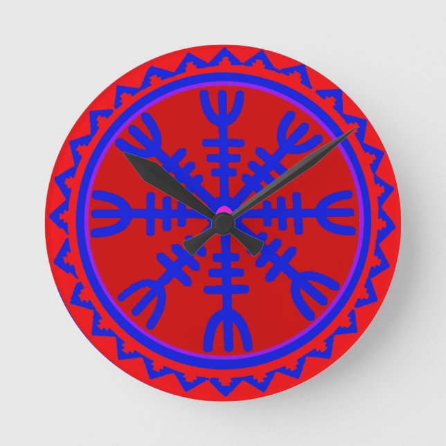 Viking Helm der Ehrfurcht-Uhr Runde Wanduhr (Vorderseite)