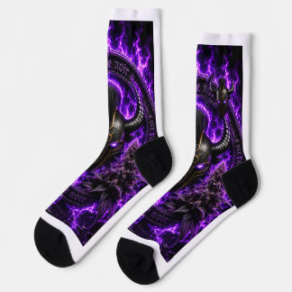 Viking-Helm-Socken Horn Schwarz Violett – Sty Socken