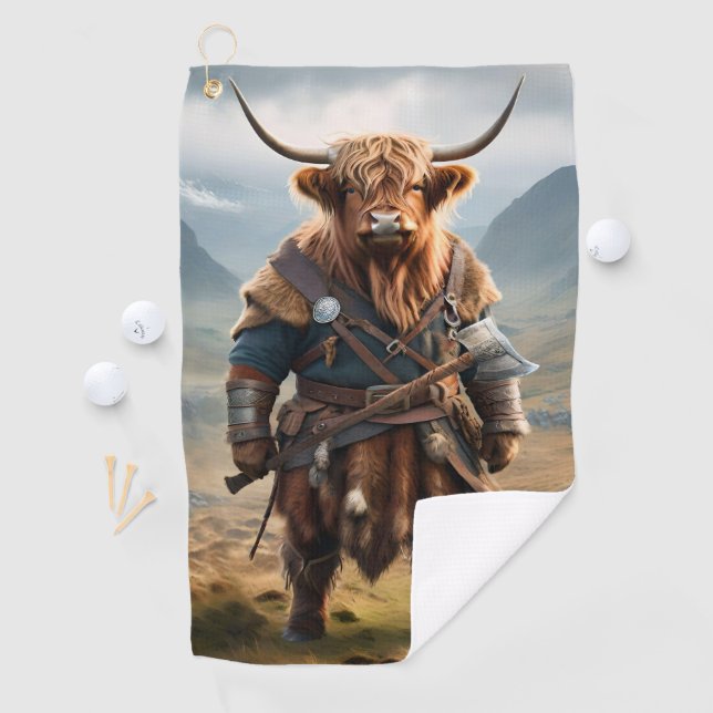 Viking Highland Cow, Golfhandtuch (Insitu)