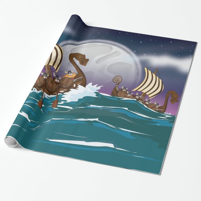 Viking Invasion Fleet Geschenkpapier (Ungerollt)