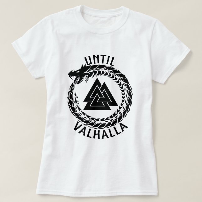 Viking Jormungandr bis Valhalla T-Shirt (Design vorne)