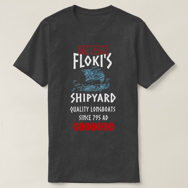 Viking Kattegat Flokis Shipyard Funny Norquote Zit T-Shirt (Design vorne)