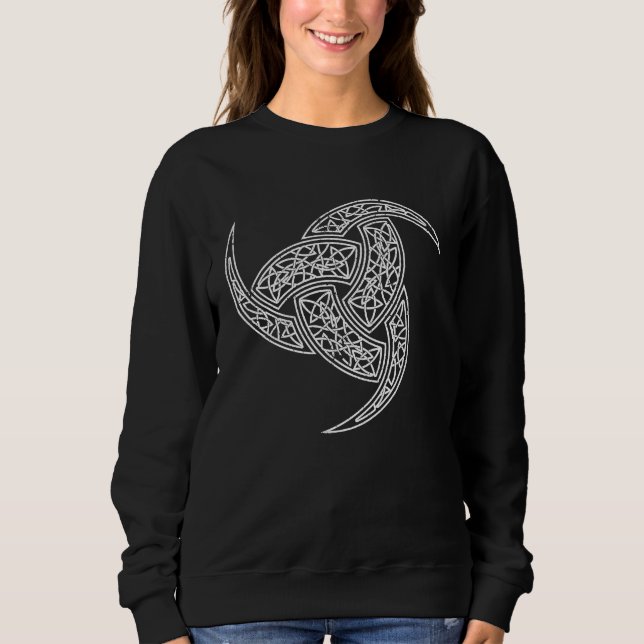 VIKING KNOTWORK TRIPLE HORN OF ODIN TATTOO PAGAN S SWEATSHIRT (Vorderseite)