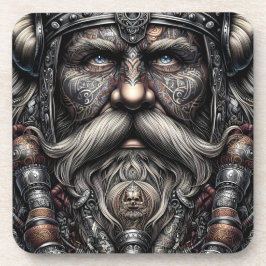 Viking-Krieger-Hartplastik-Kork-Rückseite-Set Unte Getränkeuntersetzer