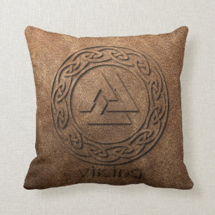 Viking-Kriegers-Leder-Druck Kissen