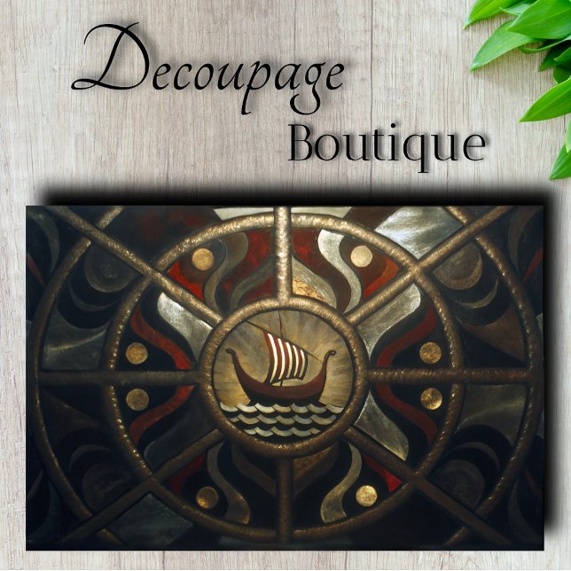 Viking Longship Medallion Decoupage Seidenpapier (Viking Longship Medallion Decoupage Tissue Paper)