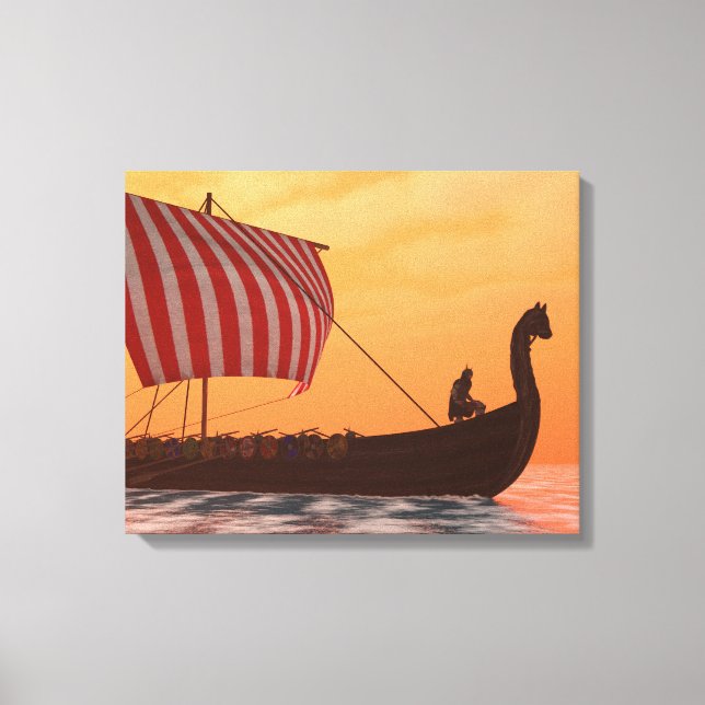 Viking Longship Ventures Leinwanddruck (Vorderseite)