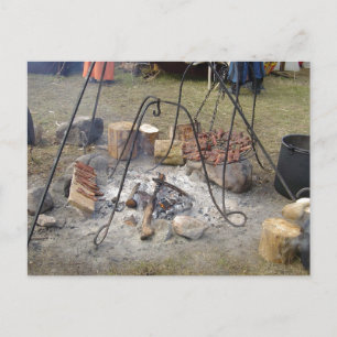 Viking Market Campfire Kochen Postkarte