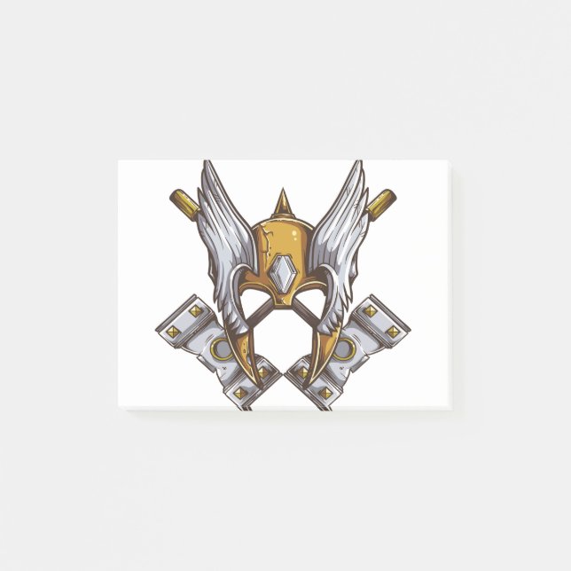 Viking Mask Post-it Klebezettel (Vorderseite)