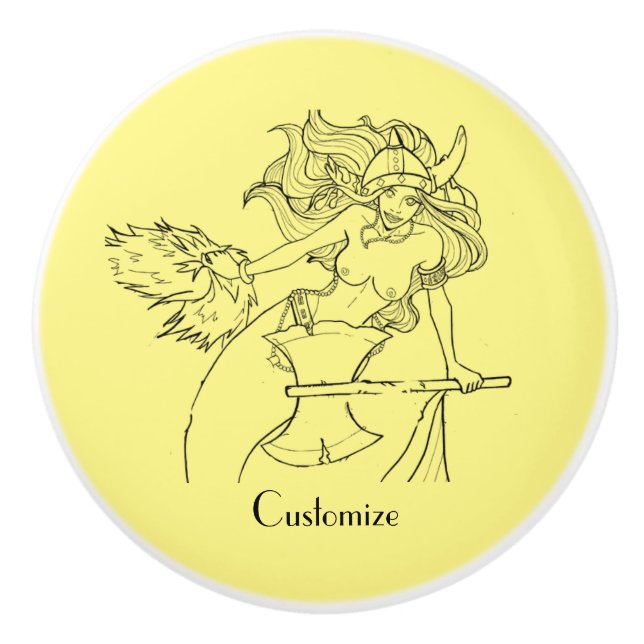 Viking Mermaid Warrior Thunder_Cove Keramikknauf (Vorderseite)