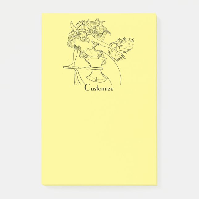 Viking Mermaid Warrior Thunder_Cove Post-it Klebezettel (Vorderseite)