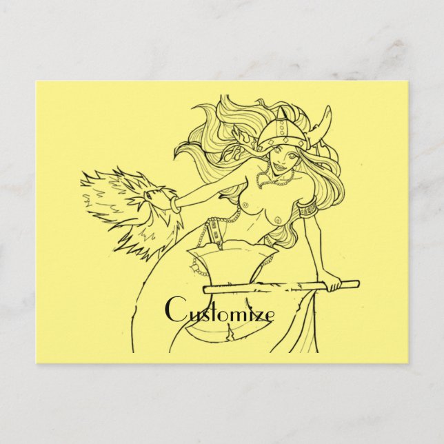 Viking Mermaid Warrior Thunder_Cove Postkarte (Vorderseite)