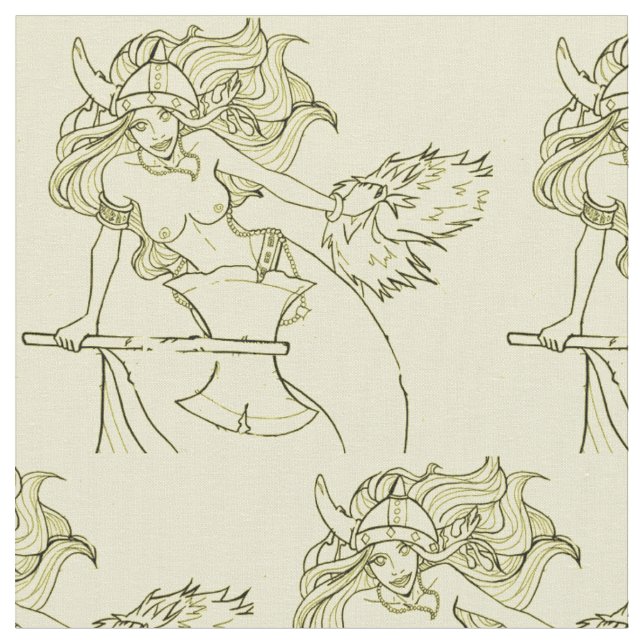 Viking Mermaid Warrior Thunder_Cove  Stoff (Nahaufnahme)