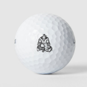 Viking mit Äxten Golfball