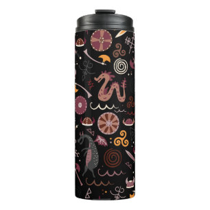 Viking: Nahtlos, grafisches Design. Thermosbecher