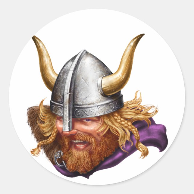 Viking, Nord, Norsemen Runder Aufkleber (Vorderseite)